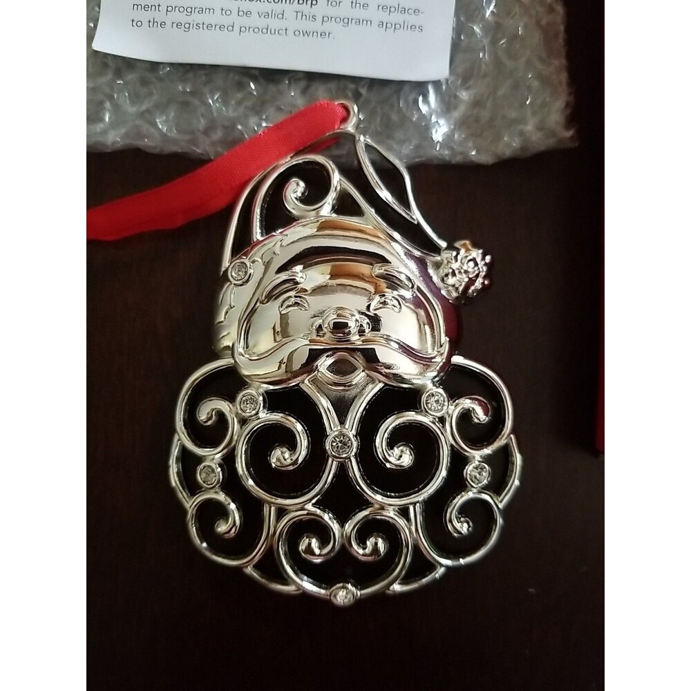 Lenox Ornament Sparkle and Scroll Clear-Crystal Santa Ornament #851309